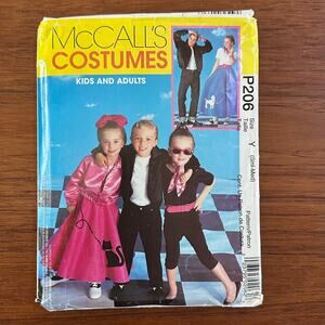 UNCUT McCall's 50s Costumes P206 Pattern  Kids & Adults Sm-Med